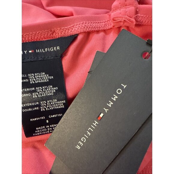 Tommy Hilfiger Women’s Size 8 Dahlia Pink One Piece Swimsuit Keyhole Ring New - Picture 5 of 8